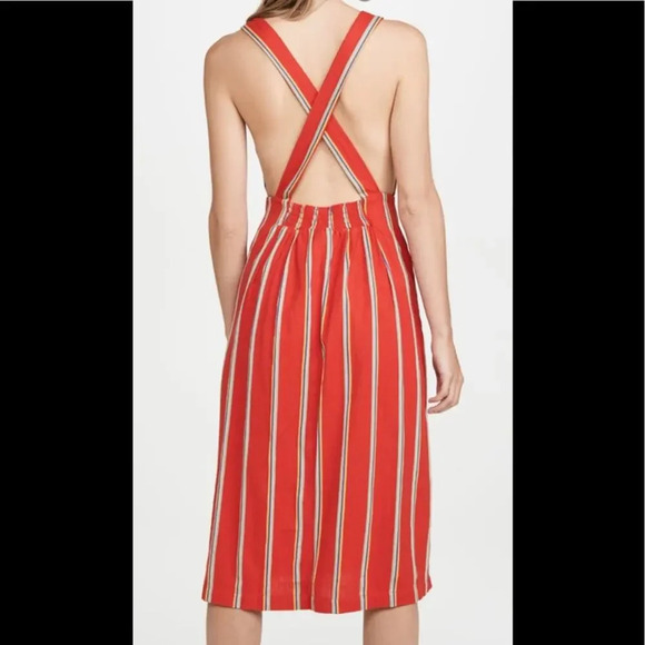 ace&jig Spencer Striped Green and Gray Midi Dress Size Extra Small - Picture 2 of 7